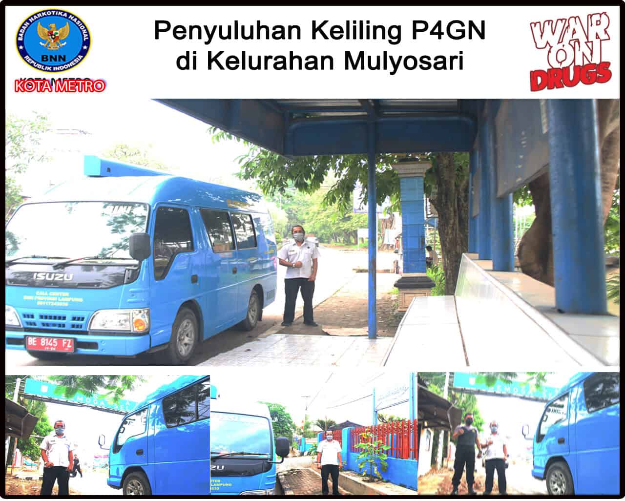 BNN Kota Metro Melakukan KIE P4GN Keliling di Wilayah Kelurahan Mulyosari