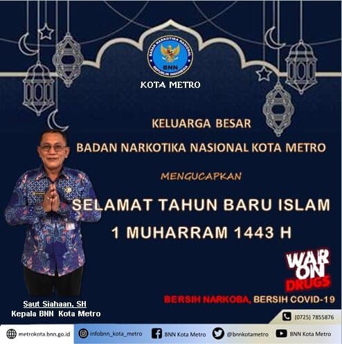 BNN KOTA METRO MENGUCAPKAN SELAMAT TAHUN BARU ISLAM 1443 H Konsep Otomatis