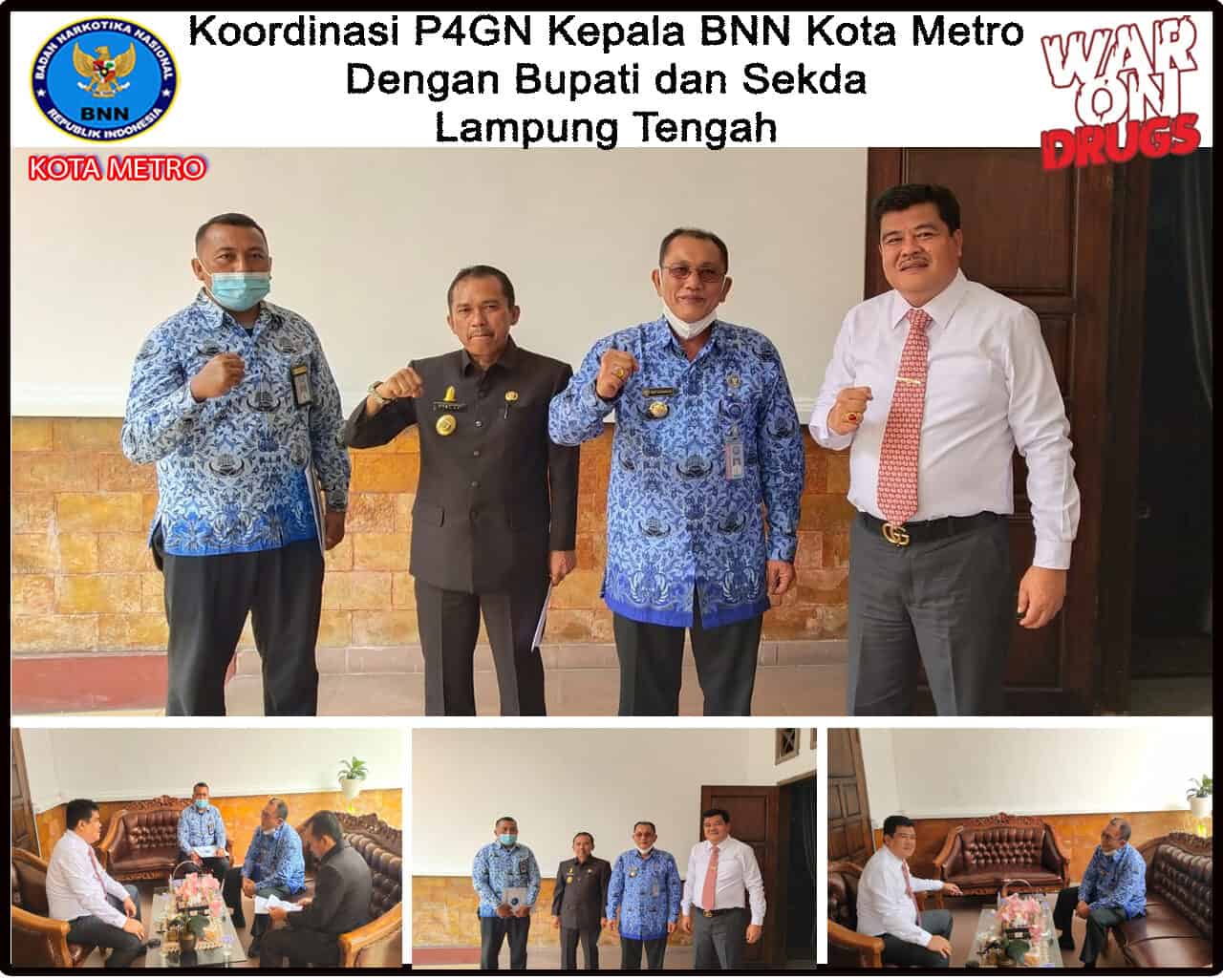 BNN Kota Metro Melakukan Koordinasi Dengan Pemerintah Kabupaten Lampung Tengah