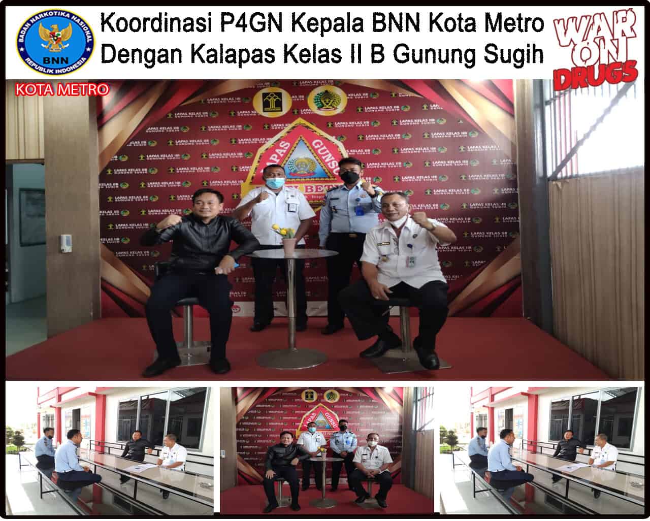 BNN Kota Metro Melakukaan Koordinasi Dengan Kepala Lapas Kelas IIB Gunung Sugih BNN Kota Metro Melakukaan Koordinasi Dengan Kepa