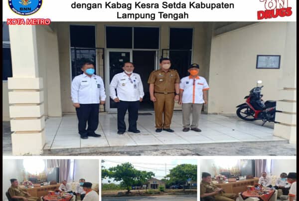 KOORDINASI P4GN KEPALA BNN KOTA METRO DENGAN KABAG KESRA SETDA KAB LAMPUNG TENGAH