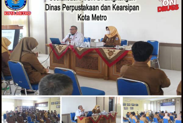 BNN Kota Metro Melakukan KIE P4GN Bahaya Narkoba Bagi ASN Di Lingkungan Dinas Perpustakaan dan Kearsipan Daerah Kota Metro