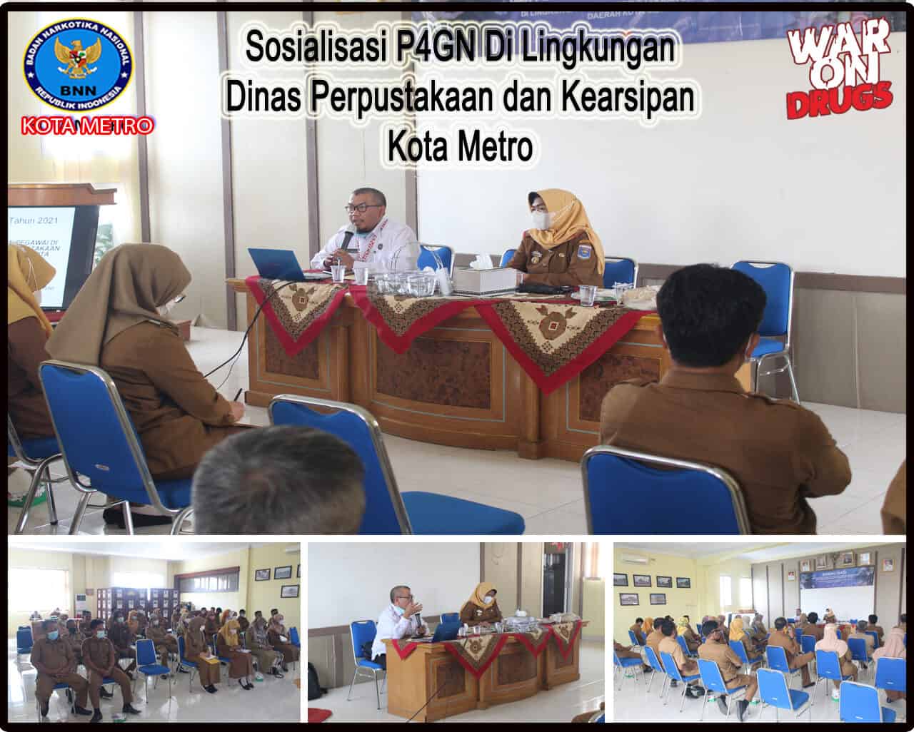 BNN Kota Metro Melakukan KIE P4GN Bahaya Narkoba Bagi ASN Di Lingkungan Dinas Perpustakaan dan Kearsipan Daerah Kota Metro