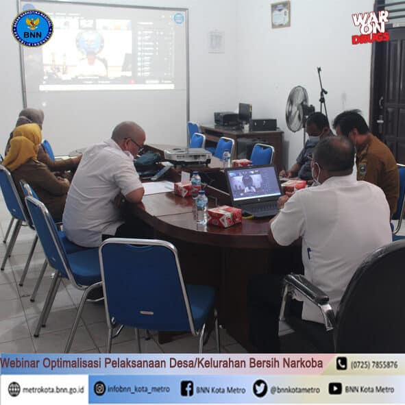 Pelaksanaan Webinar BNN RI Dalam Rangka Optimalisasi Desa/Kelurahan Bersih Narkoba