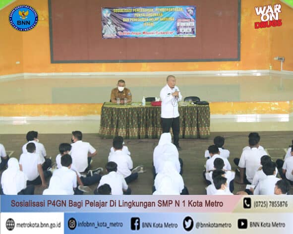 BNN Kota Metro Melakukan Sosialisasi P4GN Bagi Para Pelajar Di Lingkungan SMPN 1 Kota Metro (Hari Pertama) BNN Kota Metro Melakukan Sosialisasi P4GN Bagi Para Pelajar Di Lingkungan SMPN 1 Kota Metro (Hari Pertama)