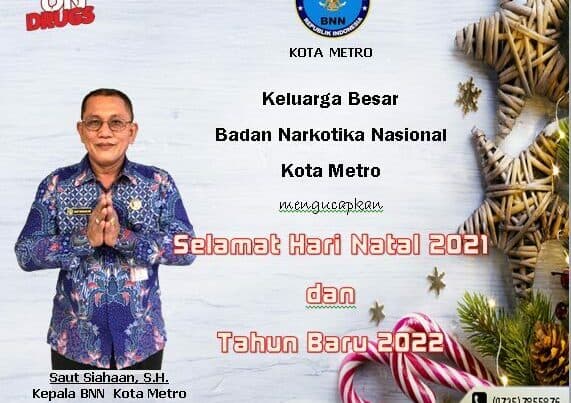 BNN KOTA METRO MENGUCAPKAN SELAMAT HARI NATAL DAN TAHUN BARU