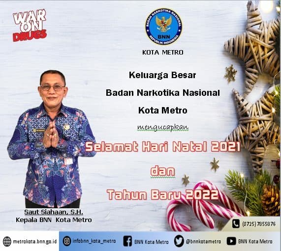 BNN KOTA METRO MENGUCAPKAN SELAMAT HARI NATAL DAN TAHUN BARU BNN KOTA METRO MENGUCAPKAN SELAMAT HARI NATAL DAN TAHUN BARU