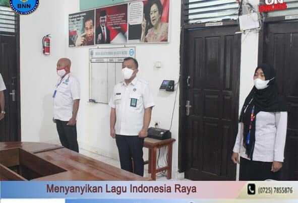 BNN Kota Metro Memperdengarkan Lagu Indonesia Raya