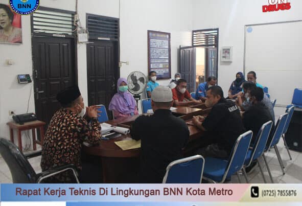 BNN Kota Metro Melakukan Rapat Teknis Di Lingkungan Kantor