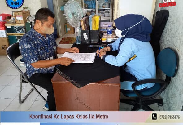 BNN Kota Metro Melakukan Koordinasi Ke Lapas Kelas IIA Metro