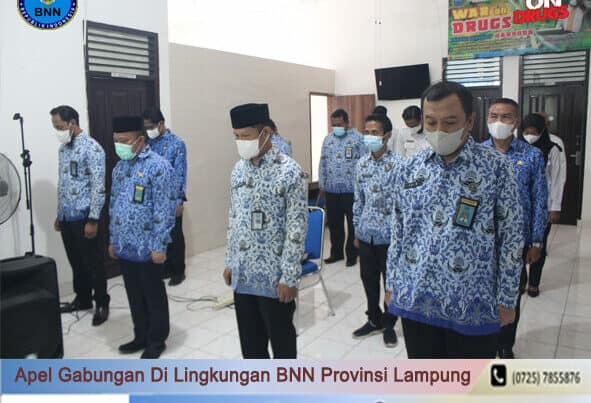 BNN Kota Metro Mengikuti Apel Pagi Gabungan Di Lingkungan BNN Provinsi Lampung
