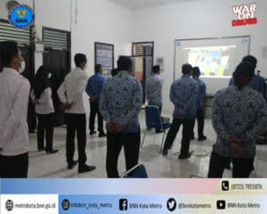 BNN Kota Metro Mengikuti Apel Pagi Gabungan Di Lingkungan BNN Provinsi Lampung
