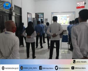 BNN Kota Metro Mengikuti Apel Pagi Gabungan Di Lingkungan BNN Provinsi Lampung