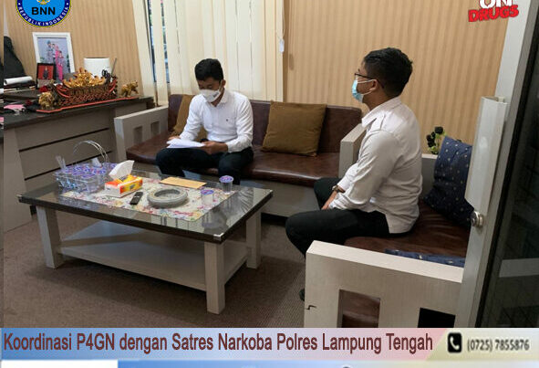 BNN Kota Metro Melakukan Koordinasi P4GN Dengan Kepala Satuan Reserse Narkoba Polres Lampung Tengah BNN Kota Metro Melakukan Koordinasi P4GN Dengan Kepala Satuan Reserse Narkoba Polres Lampung Tengah