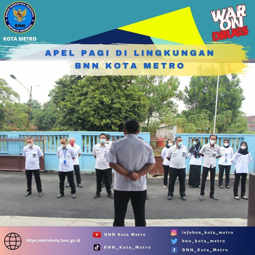 APEL MINGGUAN DI LINGKUNGAN BNN KOTA METRO Apel Pagi Mingguan BNN Kota Metro