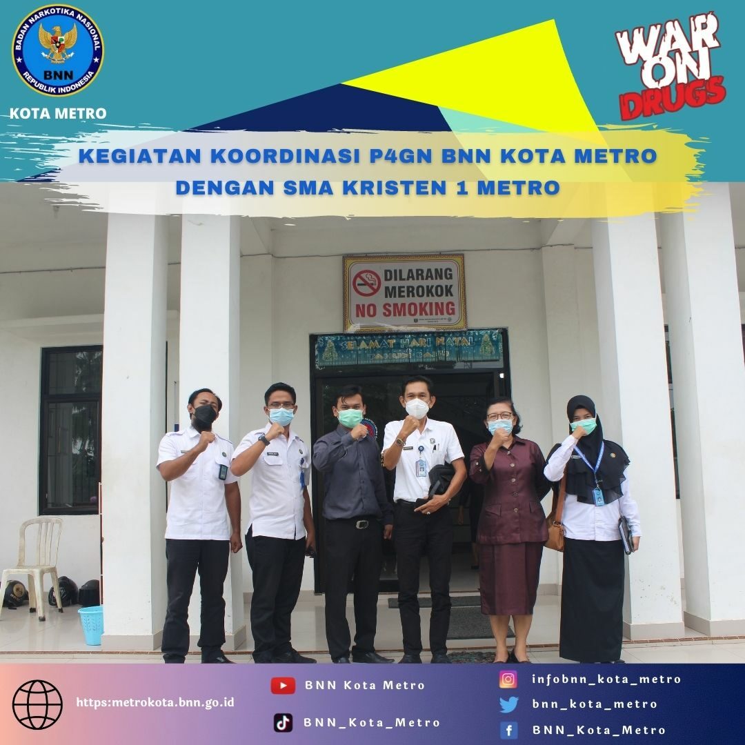 KEGIATAN KOORDINASI P4GN BNN KOTA METRO DENGAN SMA KRISTEN 1 METRO