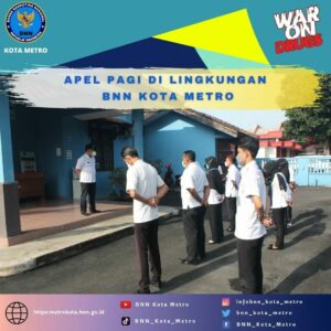 BNN Kota Metro Melakukan Apel Pagi Di Lingkungan Kantor