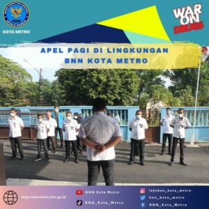 BNN Kota Metro Melakukan Apel Pagi Di Lingkungan Kantor