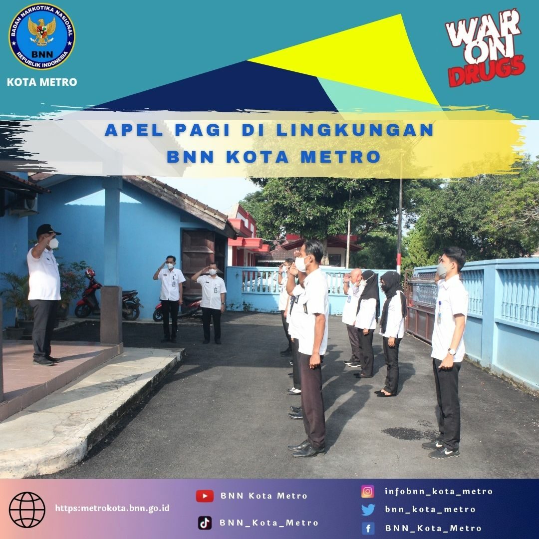 BNN Kota Metro Melakukan Apel Pagi Di Lingkungan Kantor
