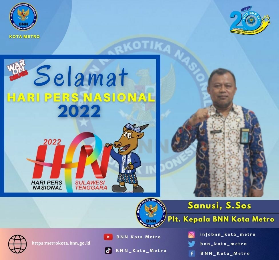 Plt Kepala Badan Narkotika Nasional Kota Metro Mengucapkan Selamat Hari Pers Nasional 2022