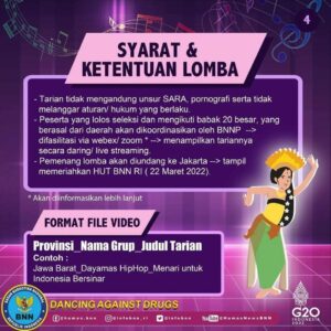BNN RI MENYELENGGARAKAN LOMBA TARI KREASI “DANCING AGAINST DRUGS”