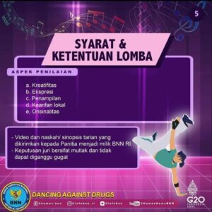 BNN RI MENYELENGGARAKAN LOMBA TARI KREASI “DANCING AGAINST DRUGS”
