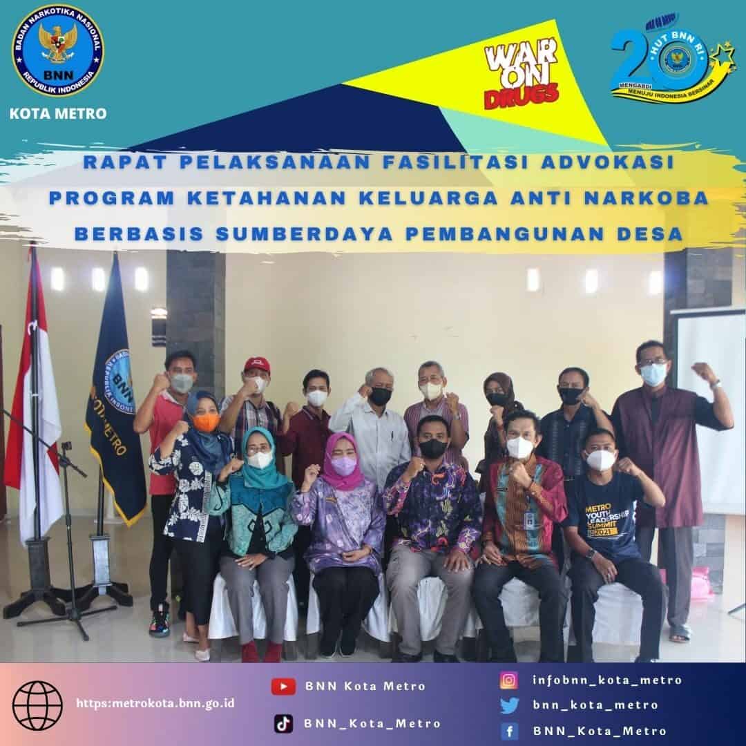 Rapat pelaksanaan fasilitasi Advokasi Program Ketahanan Keluarga Anti Narkoba Berbasis Sumberdaya Pembangunan Desa