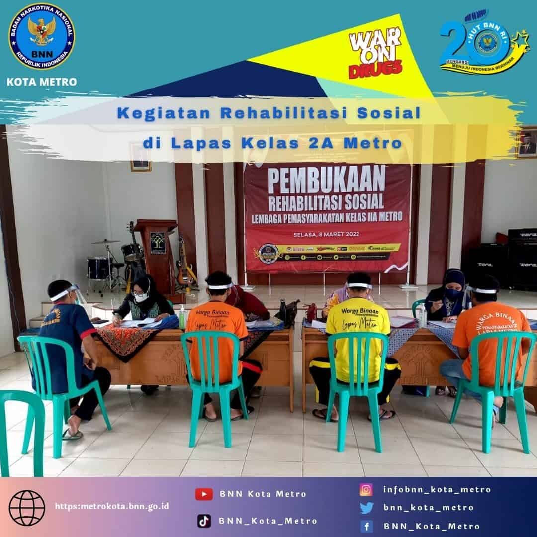 PENDAMPINGAN KEGIATAN REHABILITASI SOSIAL DI LAPAS KELAS II A METRO TAHUN 2022