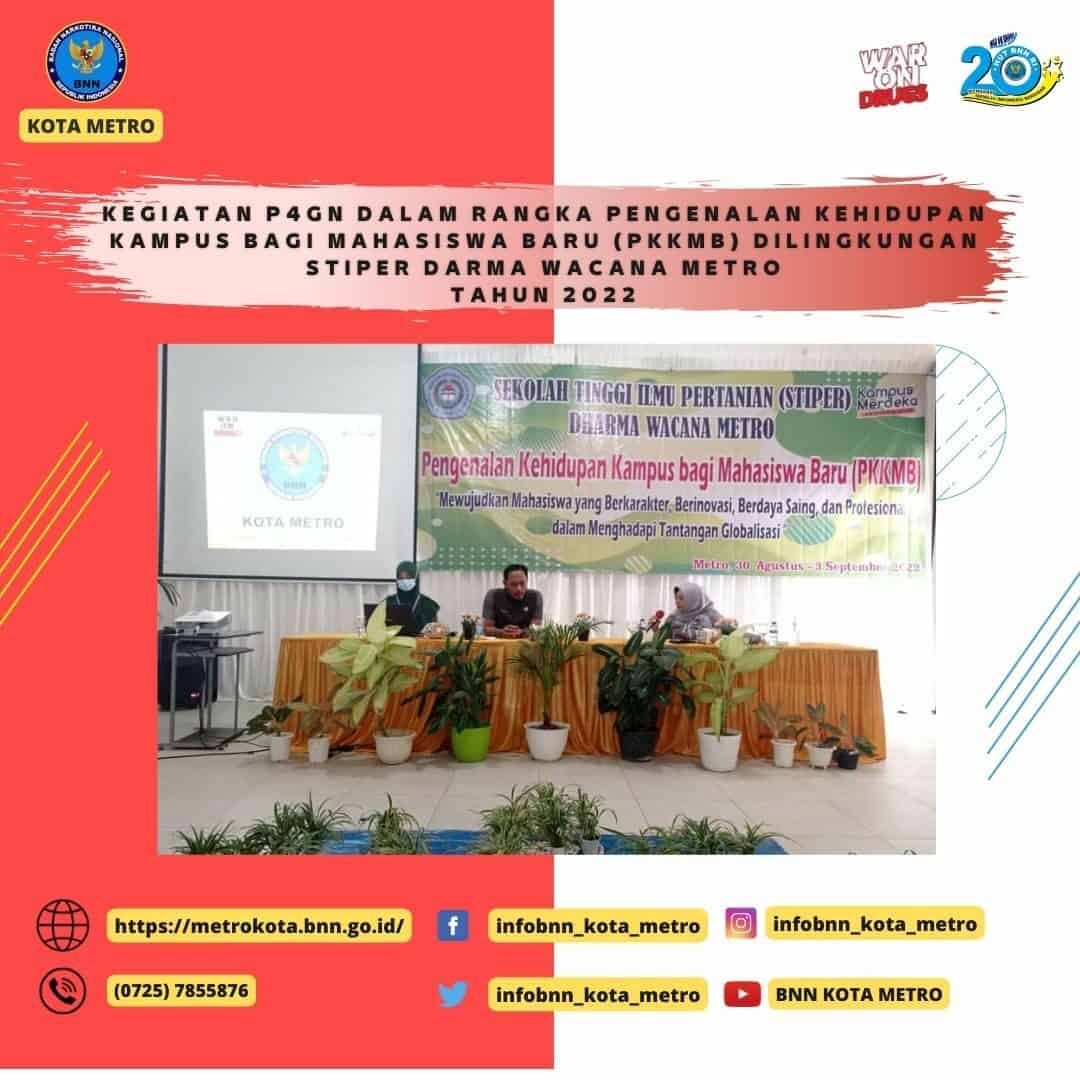 Kegiatan P4GN dalam rangka Pengenalan Kehidupan Kampus Bagi Mahasiswa Baru (PKKMB) Di Sekolah Tinggi Ilmu Pertanian (STIPER) Kota Metro Tahun 2022