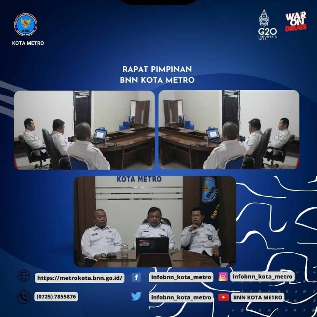 MENGIKUTI RAPAT PIMPINAN DI LINGKUNGAN BNN SECARA VIRTUAL