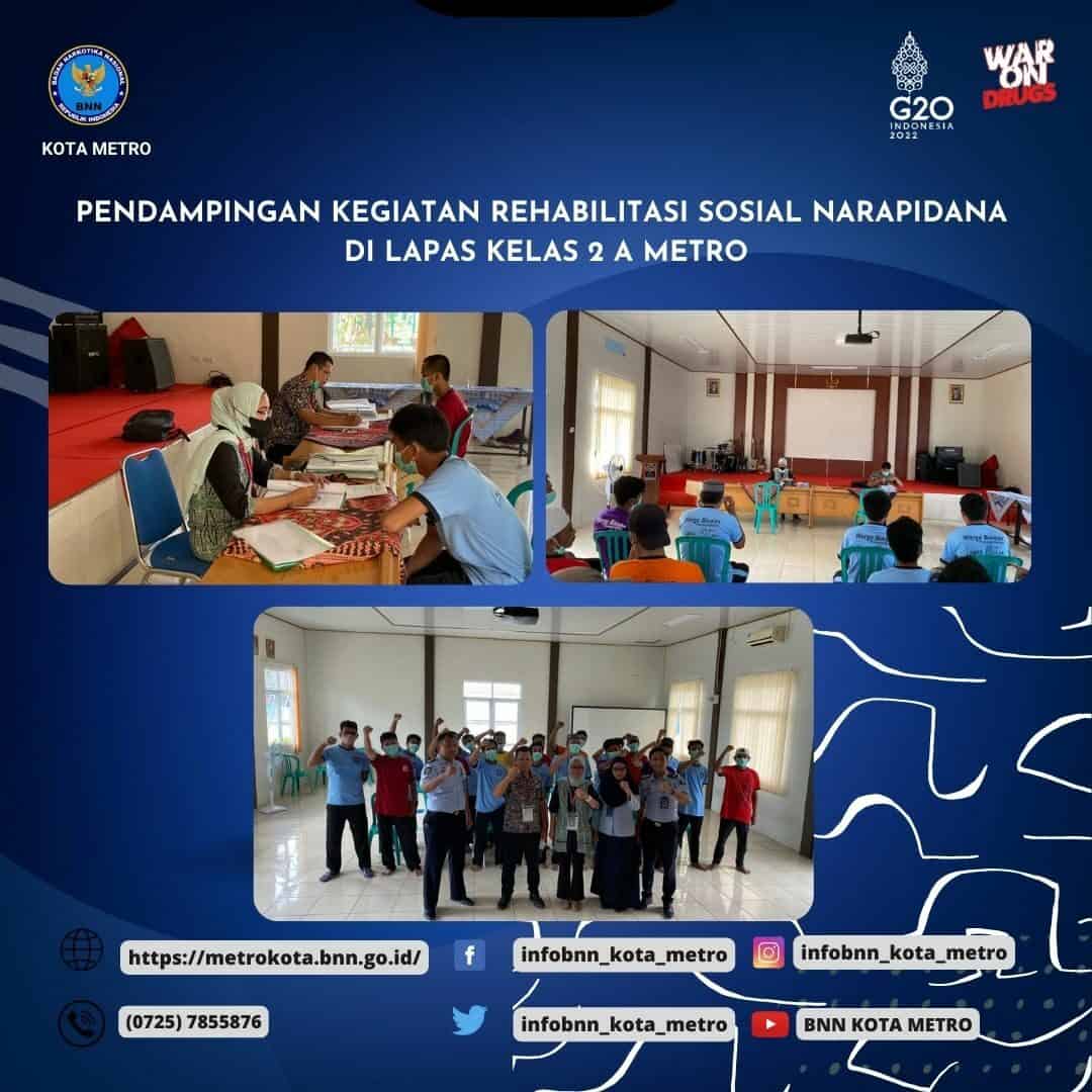 PENDAMPINGAN KEGIATAN REHABILITASI SOSIAL NARAPIDANA DI LAPAS KELAS 2 A METRO