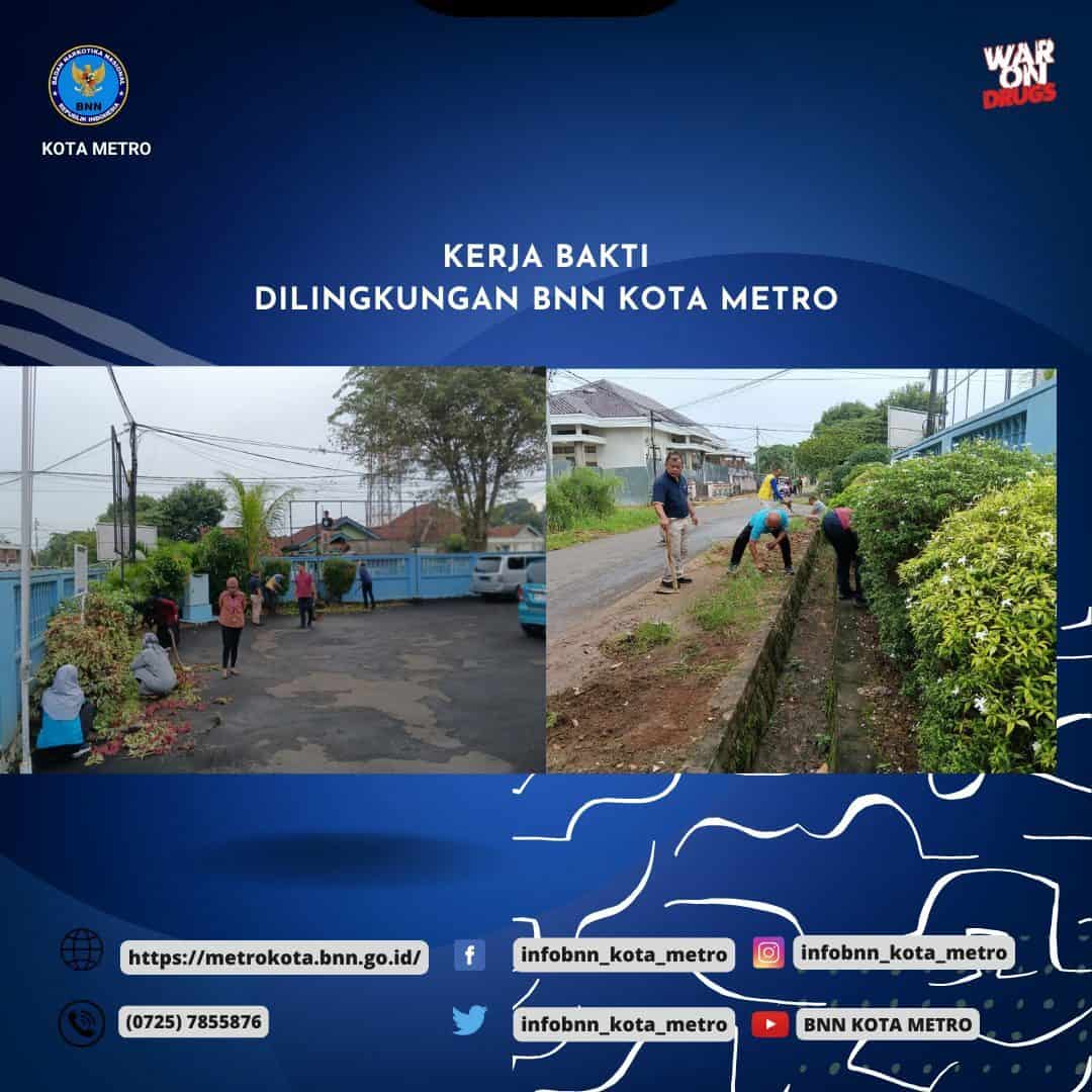 Kerja Bakti di Lingkungan BNN Kota Metro Konsep Otomatis