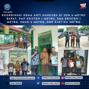 Koordinasi Gema Anti Narkotika, BNN Kota Metro dengan Sekolah Dasar dan Sekolah menengah di Kota Metro