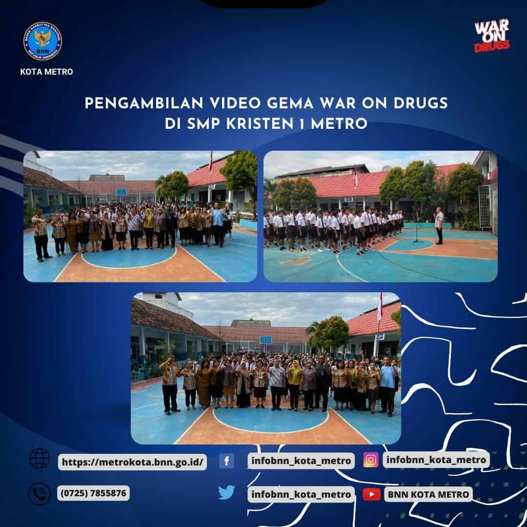 Pengambilan Video Gema War On Drugs Anti Narkoba di SMP Kristen 1 Metro