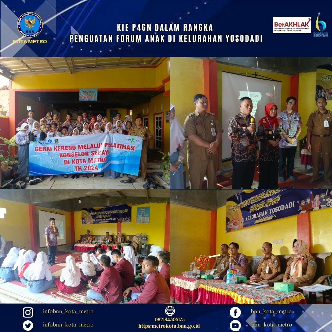 KIE P4GN DALAM RANGKA PENGUATAN FORUM ANAK DI LINGKUNGAN KELURAHAN YOSODADI, METRO TIMUR