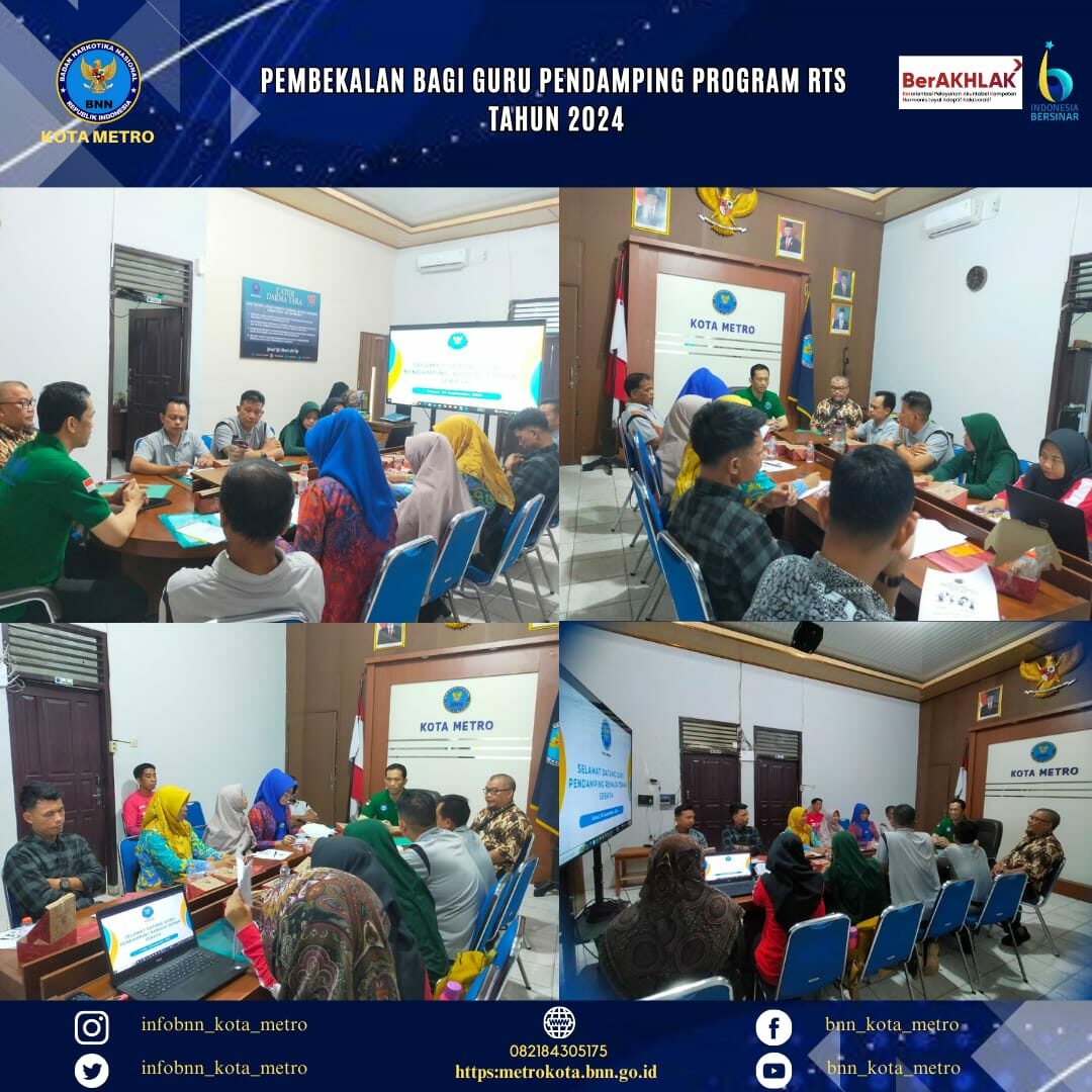 PEMBEKALAN/PENGAYAAN BAGI GURU PENDAMPING PROGRAM REMAJA TEMAN SEBAYA ANTI NARKOTIKA TAHUN 2024
