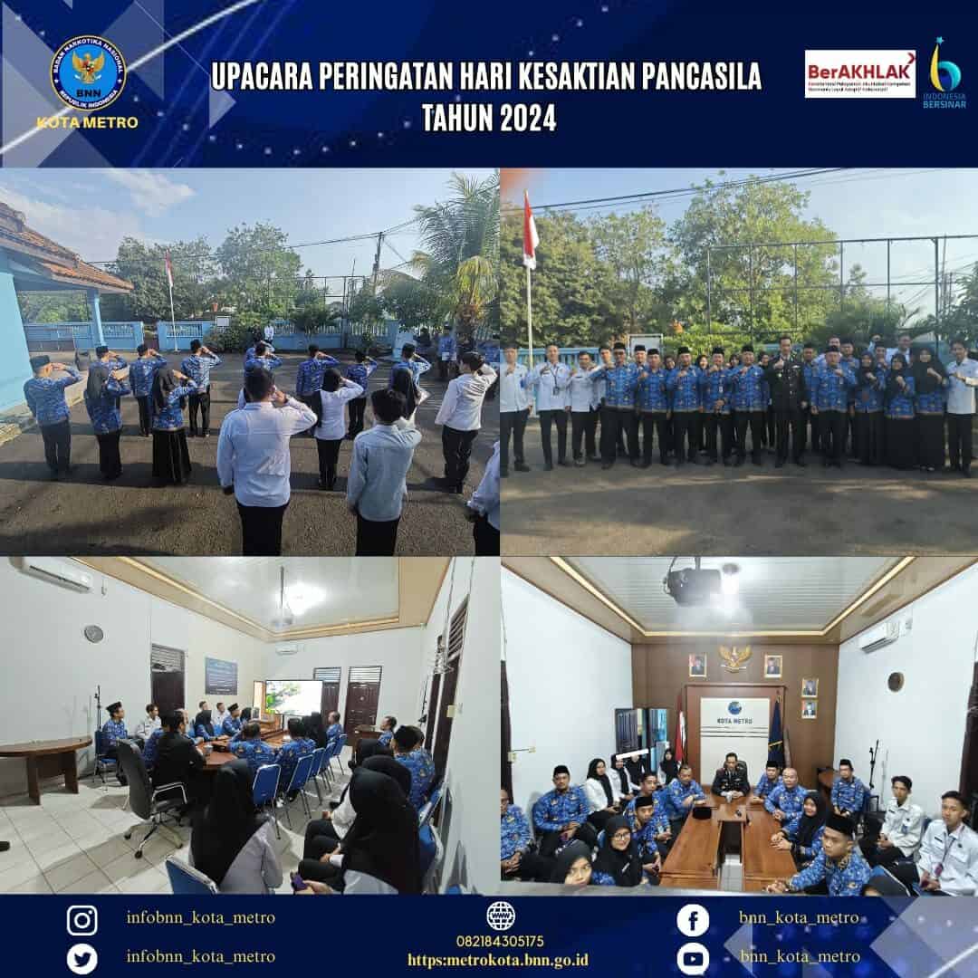 UPACARA PERINGATAN HARI KESAKTIAN PANCASILA DI LINGKUNGAN BNN KOTA METRO #stopnarkoba #cegahnarkoba #berantasnarkoba #bnnkotametro #Inpres2Tahun2020 #Metrobersinar #Lampungbersinar #Indonesiab ersinar #komikmetro #beranitolakberanirehabberanilapor