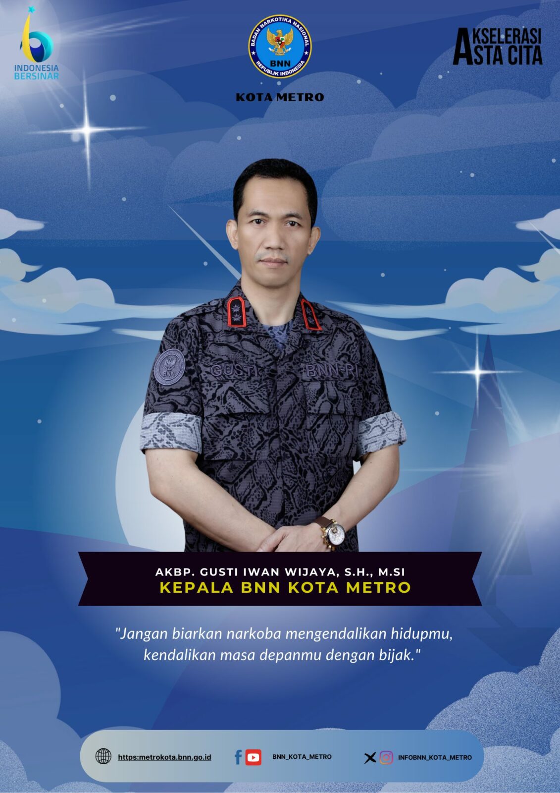 "Jangan biarkan narkoba mengendalikan hidupmu, kendalikan masa depanmu dengan bijak" Konsep Otomatis